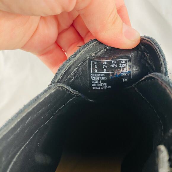 Unstructured by Clarks Black Suede Block Heel Ankle Booties Size 5.5 - Picture 8 of 8